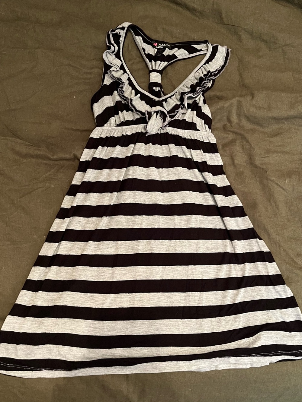Delirious Black and White Striped Sleeveless Dress